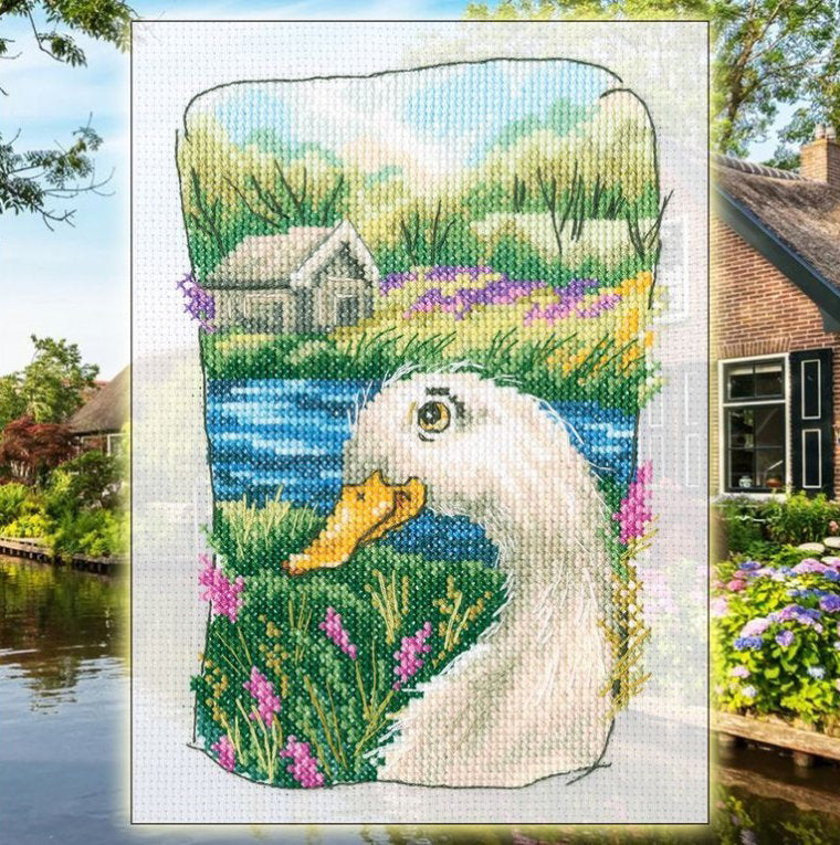Grandma's old garden. Duck - RTO C341 - Cross stitch kit