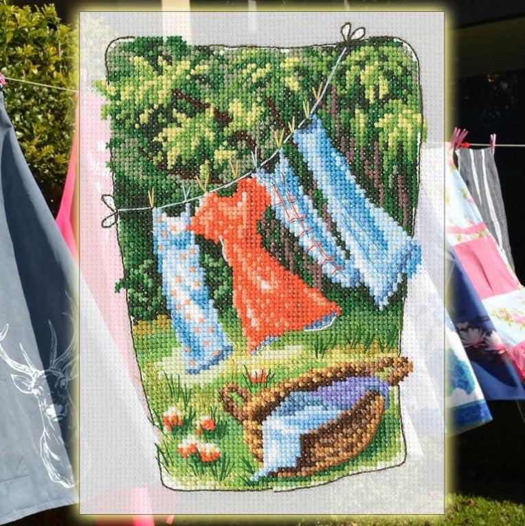 Clothes to dry. Grandma's old garden - RTO C348 - Cross stitch kit