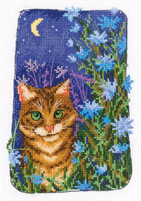 Chat dans la nuit - RTO C352 - Kit de point de croix