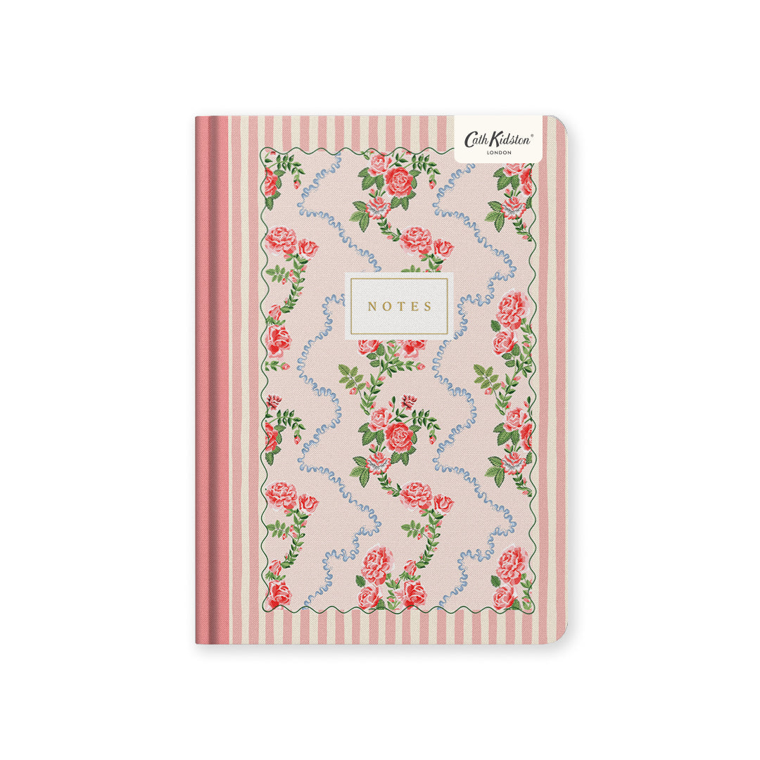 Cuaderno Rose Flutter Stripe Premium de Tapa Dura (A5) (13214)