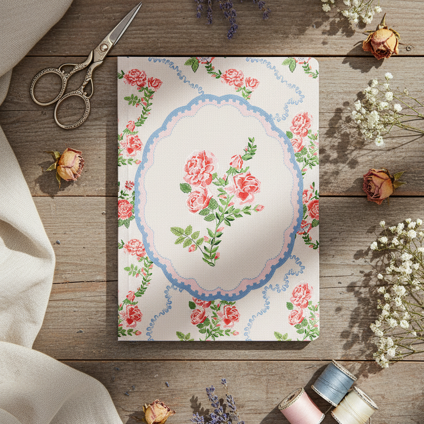 Cuaderno Rose Flutter Vignette – Edición Premium A5 (13164)