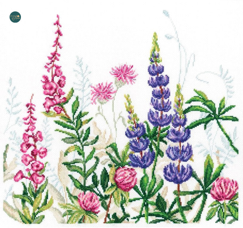 CU073 Lupins - RTO - Kit de point de croix