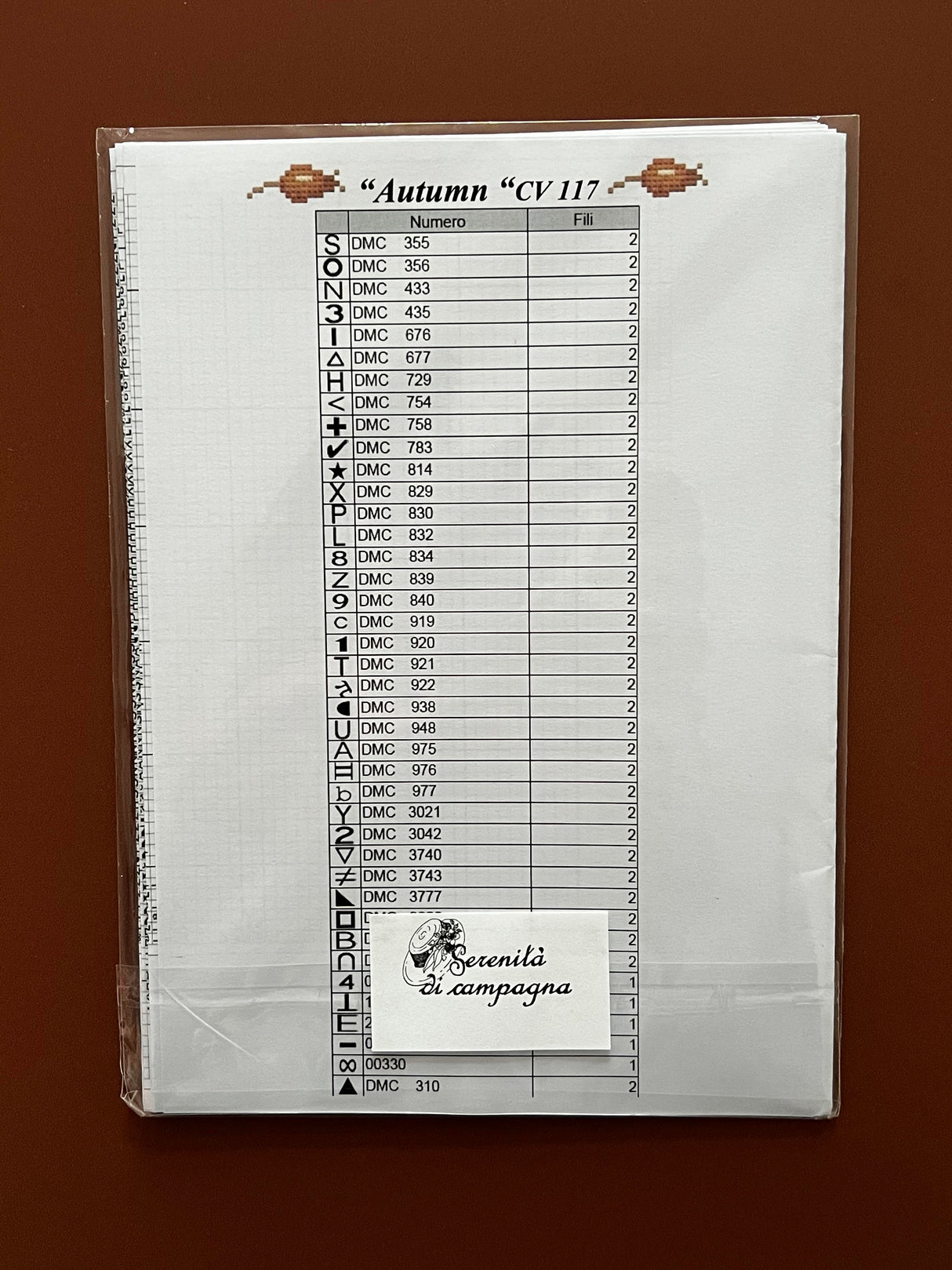 CV 117 Autumn - Cross Stitch Chart - Serenità di Campagna