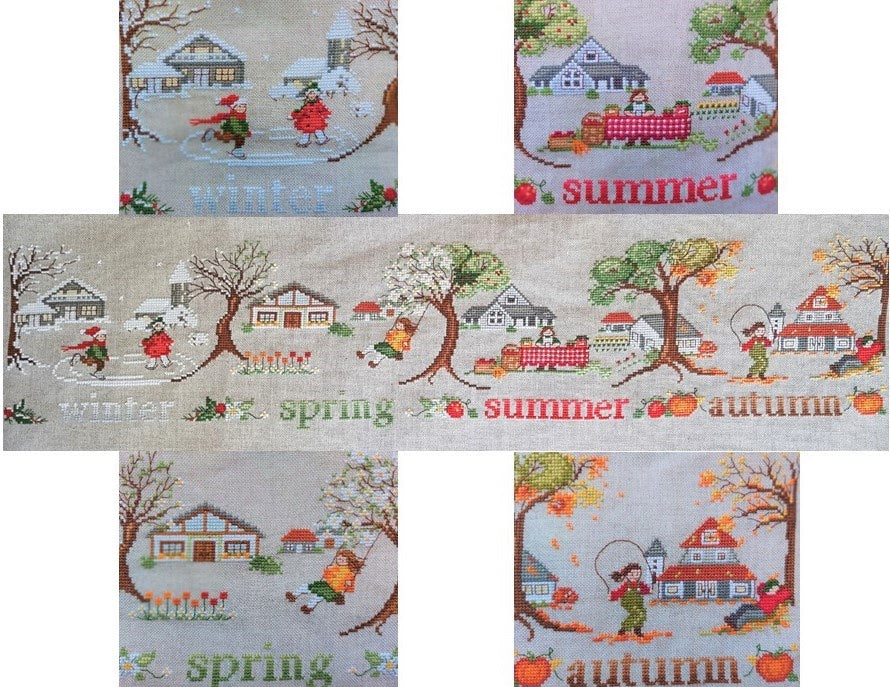 CV 200 Le stagioni - Gráfico Punto de Cruz - Serenità di Campagna