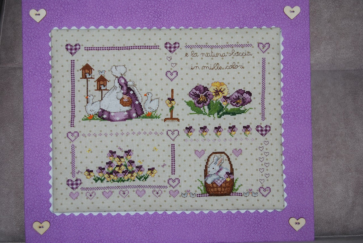 CV 82 Quadretto lilla - Cross Stitch Chart - Serenità di Campagna