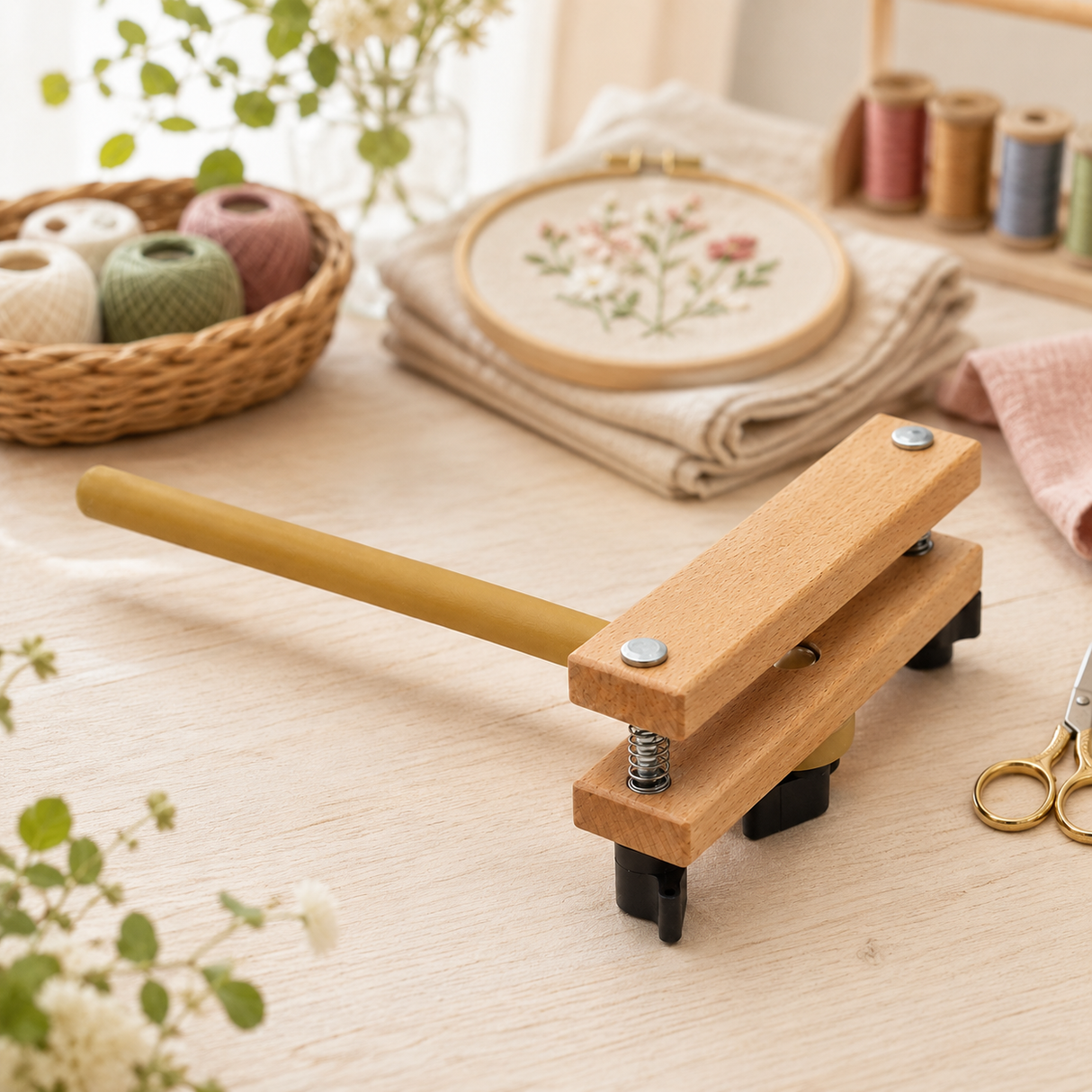 Cabezal de madera Nurge 190-B para soporte de bordado