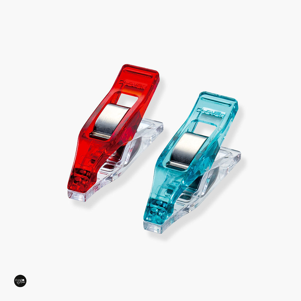 Pinzas para tela. Mini clips Wonder de 20 piezas rojo y azul - Clover 3188