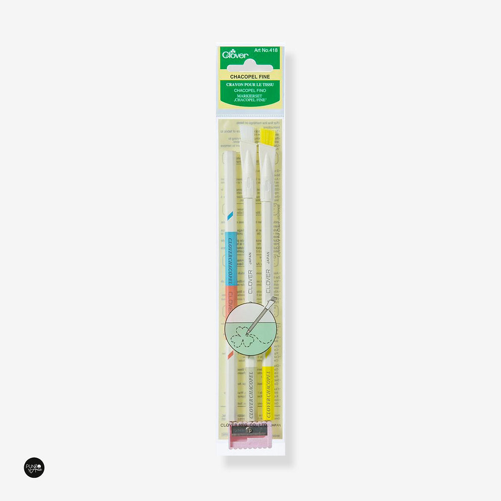 Clover 418 Chacopel Fine Pencil Set : Marquez avec précision sur les tissus clairs et foncés