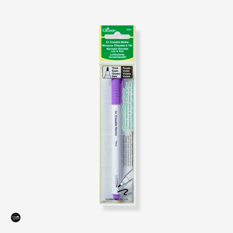 Thick Air Erasable Marker in Purple - Practical Tool for Marking Fabrics Clover 5031