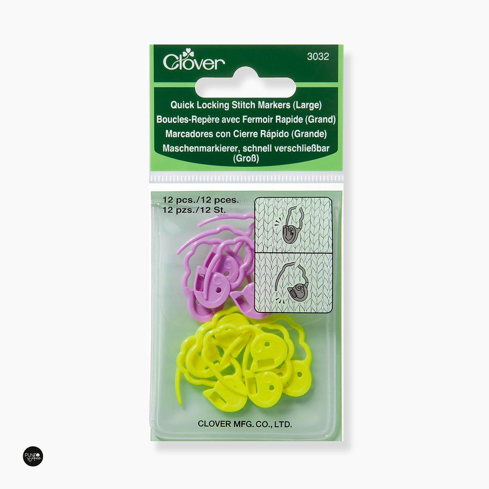 Imperdibles Marcadores de Punto Grandes con Cierre Rápido Clover 3032: Tu Aliado en el Tejido