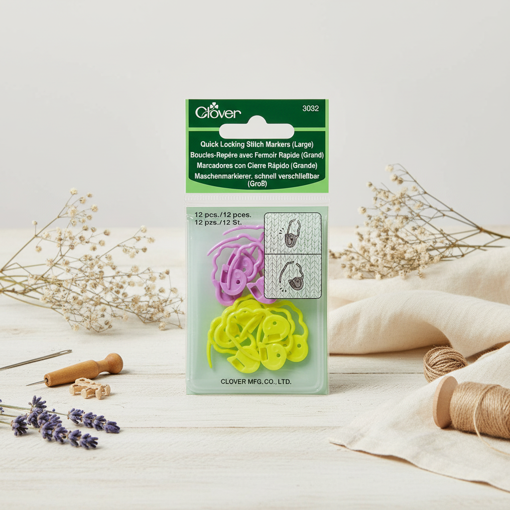 Imperdibles Marcadores de Punto Grandes con Cierre Rápido Clover 3032: Tu Aliado en el Tejido