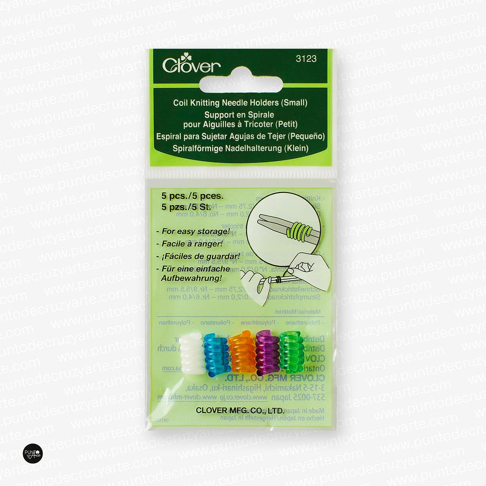 Clover 3123 Knitting Needle Holder Spirals - Small and Colorful