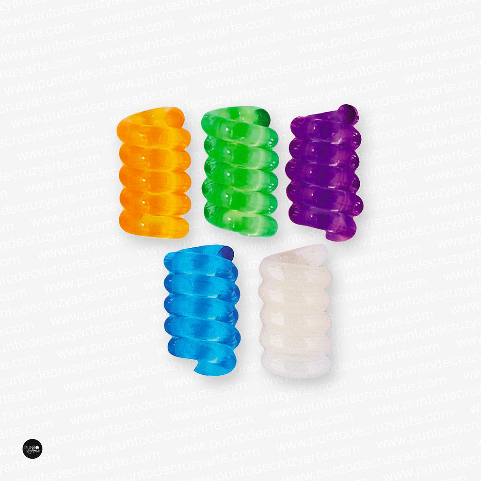 Clover 3123 Knitting Needle Holder Spirals - Small and Colorful