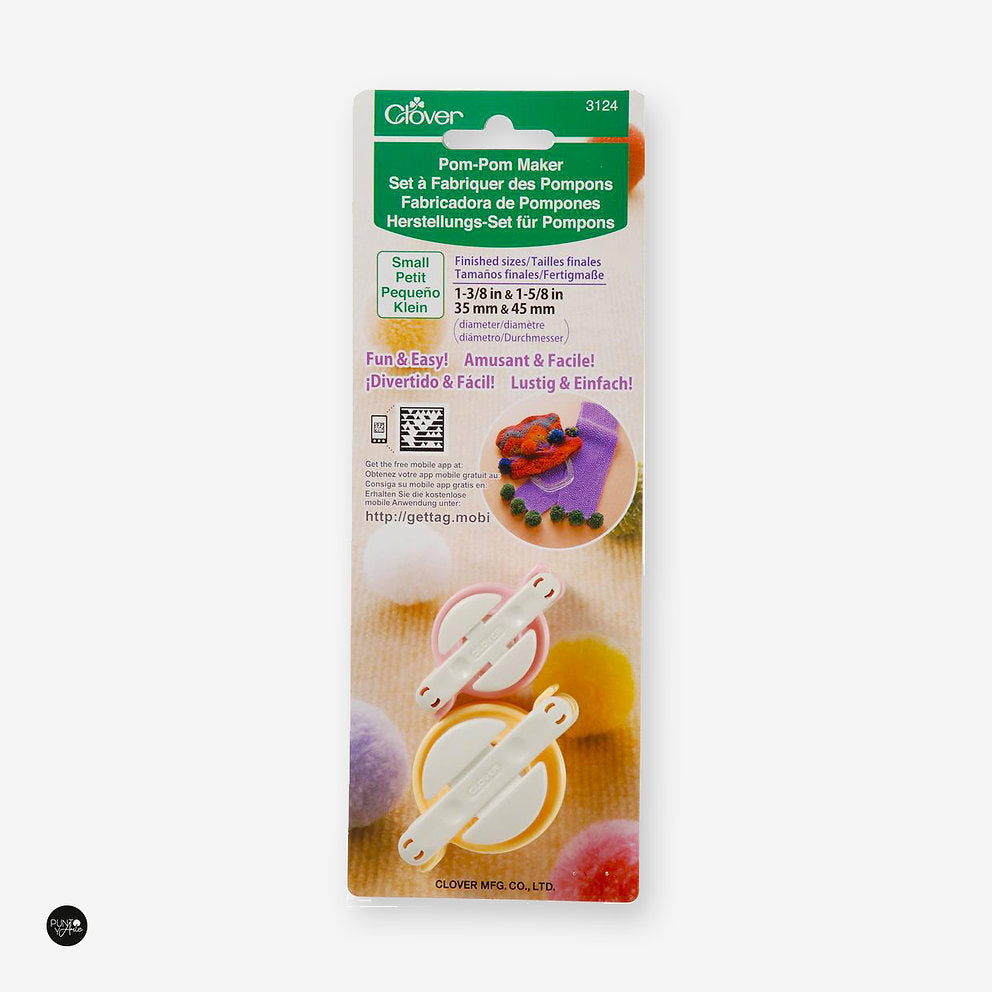 Clover 3124 Petit fabricant de pompons - 2 tailles (35 mm et 45 mm)