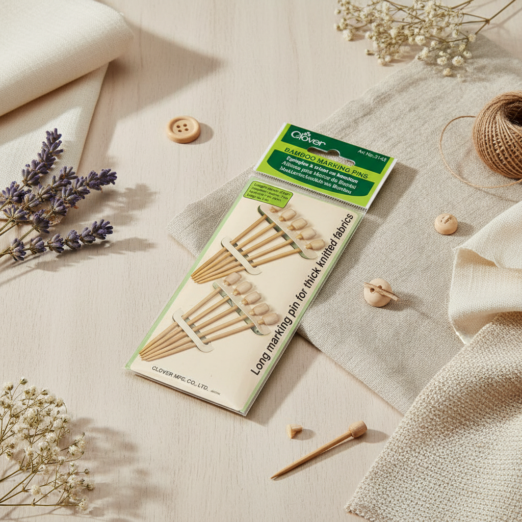 Clover 3143 Bamboo Pins for Marking Knitting Works
