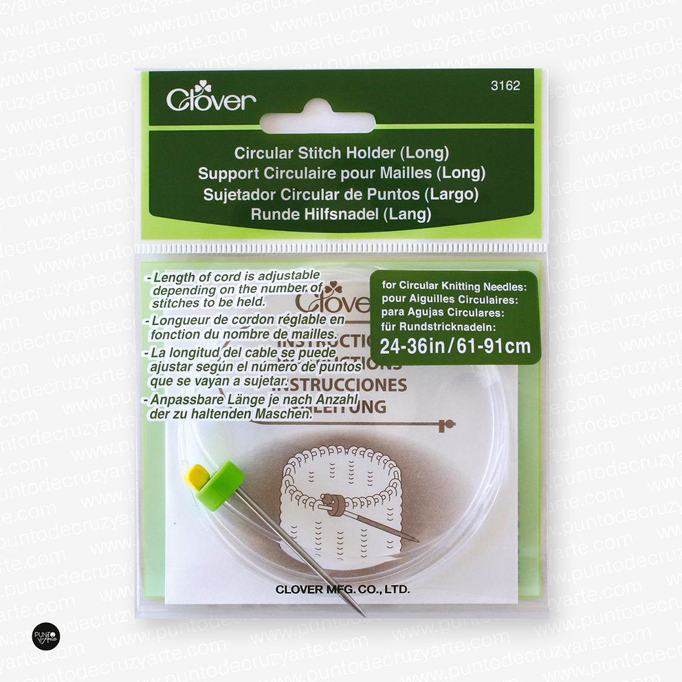 Guardapuntos para agujas circulares Clover 3162 - Cable flexible y ajustable 61x91 cm