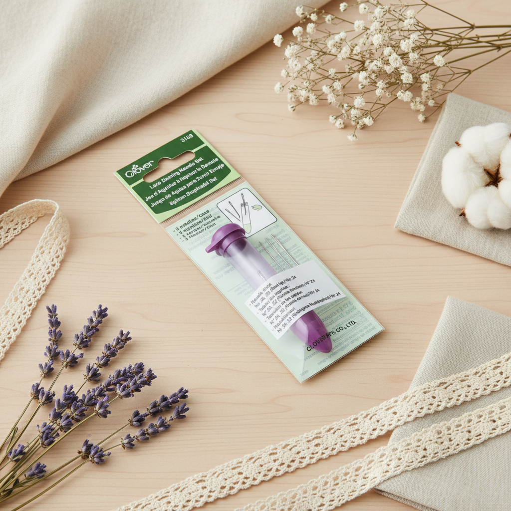 Pack de 3 aiguilles fines pour travaux de reprisage ou de finition par Clover 3168