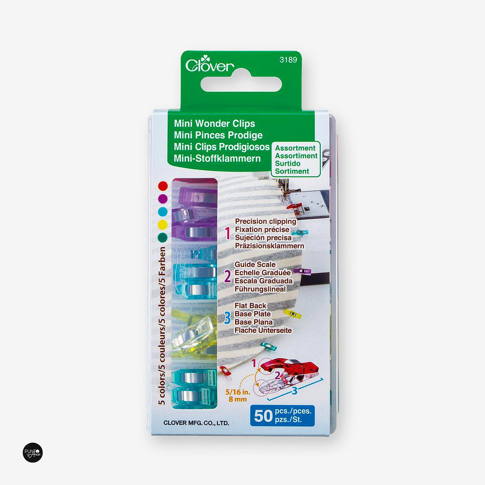 Pinzas para Tela Mini Wonder Clips - Paquete Variado de 50 Piezas Clover 3189