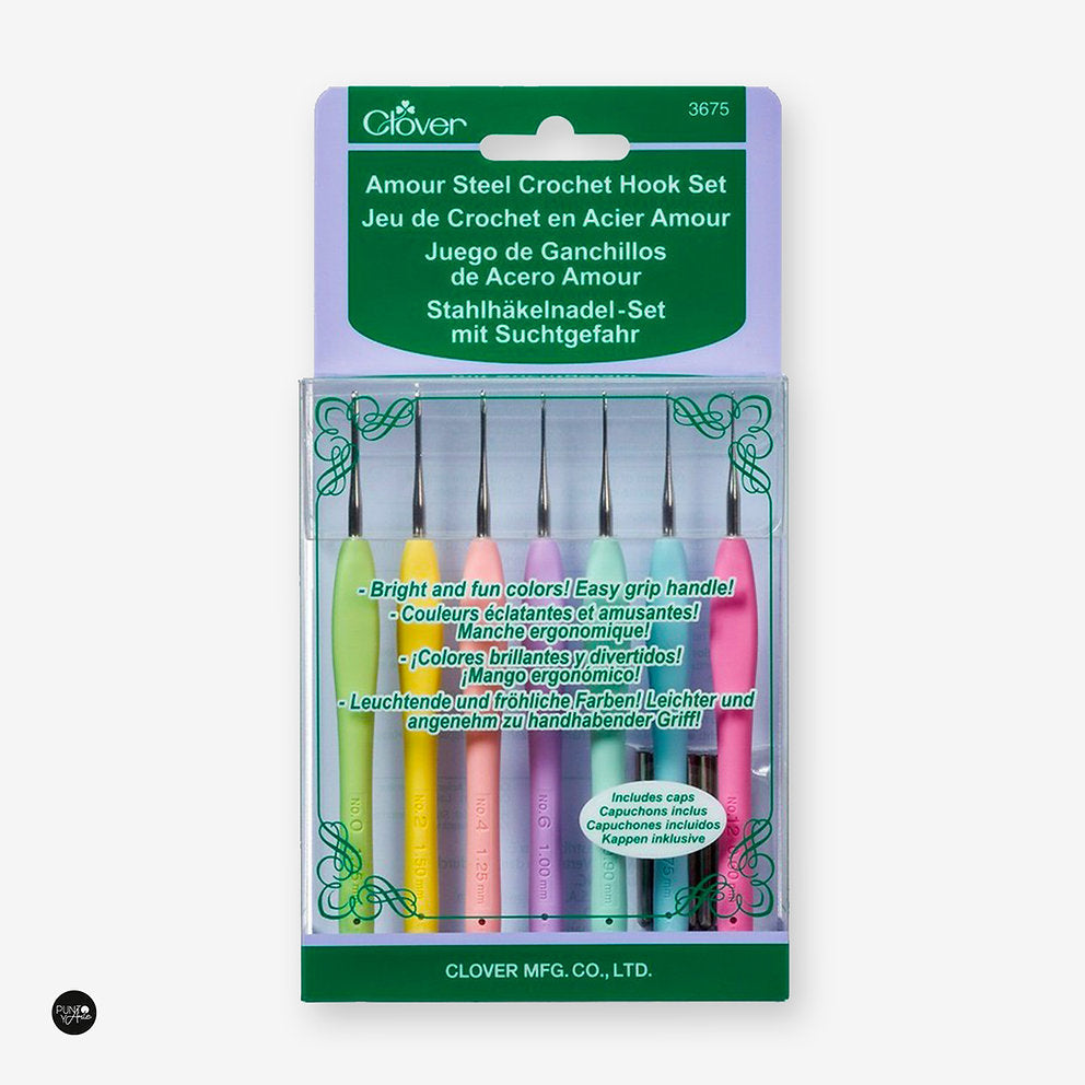 Set de Ganchillos de Acero Clover Amour 3675 - Tu Compañero de Tejido Perfecto