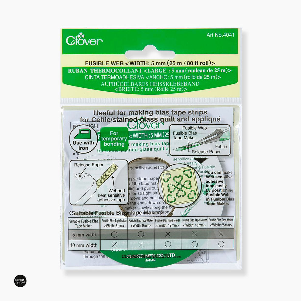 Cinta Termoadhesiva Clover 4041 de 5 mm - Innovación en Tus Proyectos de Costura (Rollo de 25 m)