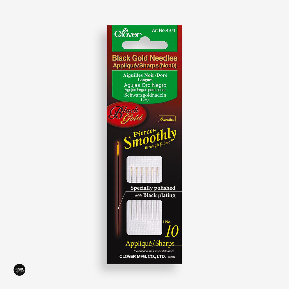 Agujas para apliques BLACK GOLD Nº10 QUILTING de Clover 4971