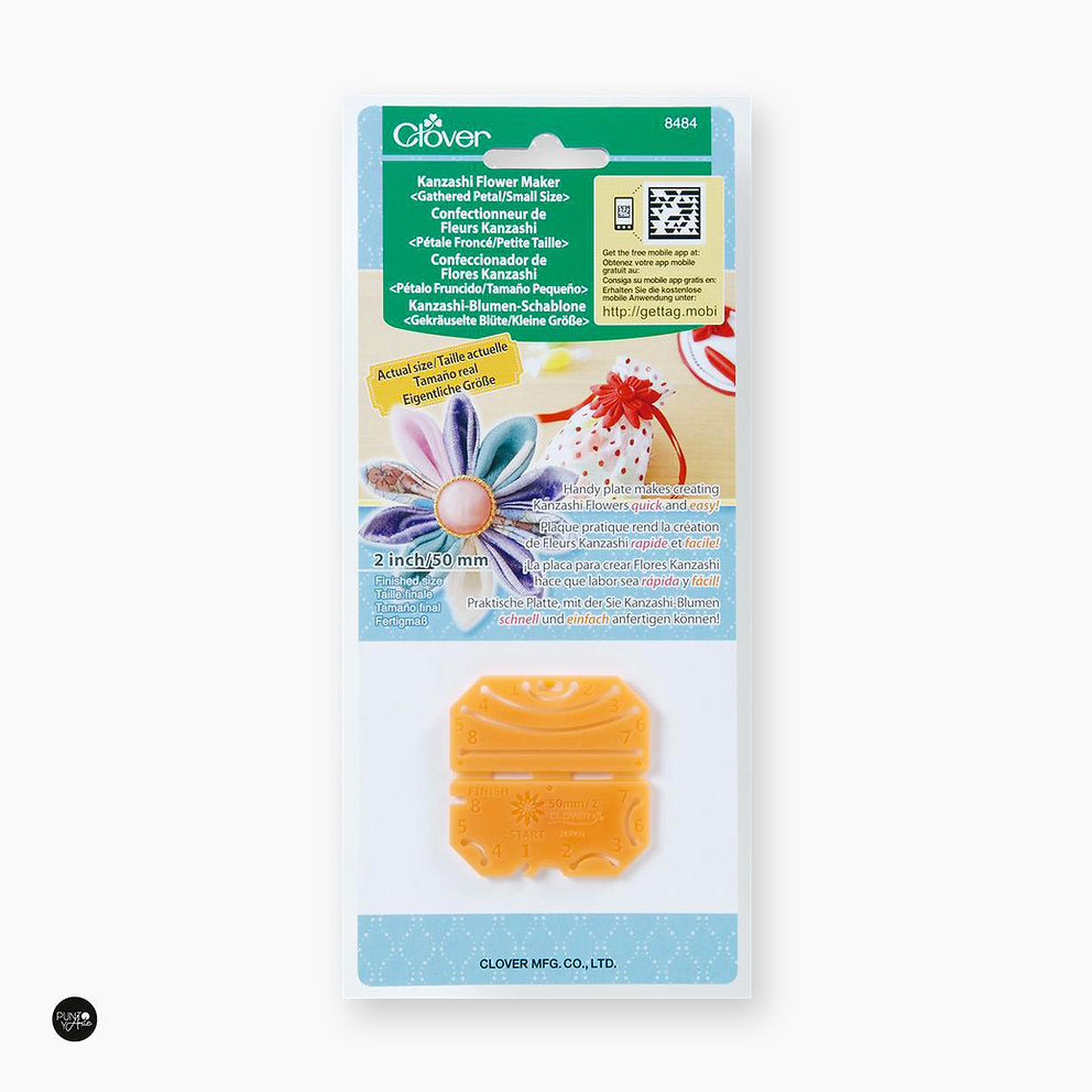 Kanzashi Clover Fabric Flower Template 8484 - Size 2"