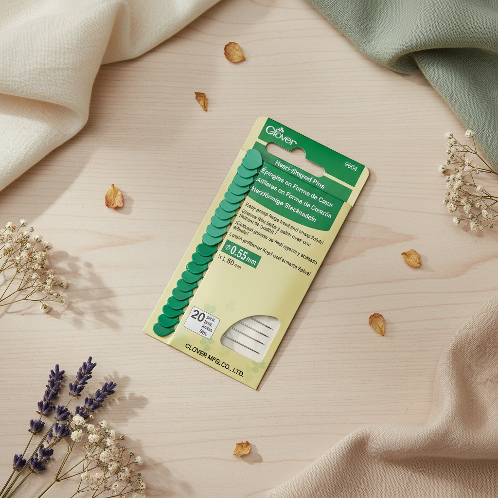 Alfileres con Forma de Corazón de Clover 9604: Funcionales y Adorables para tus Proyectos de Costura