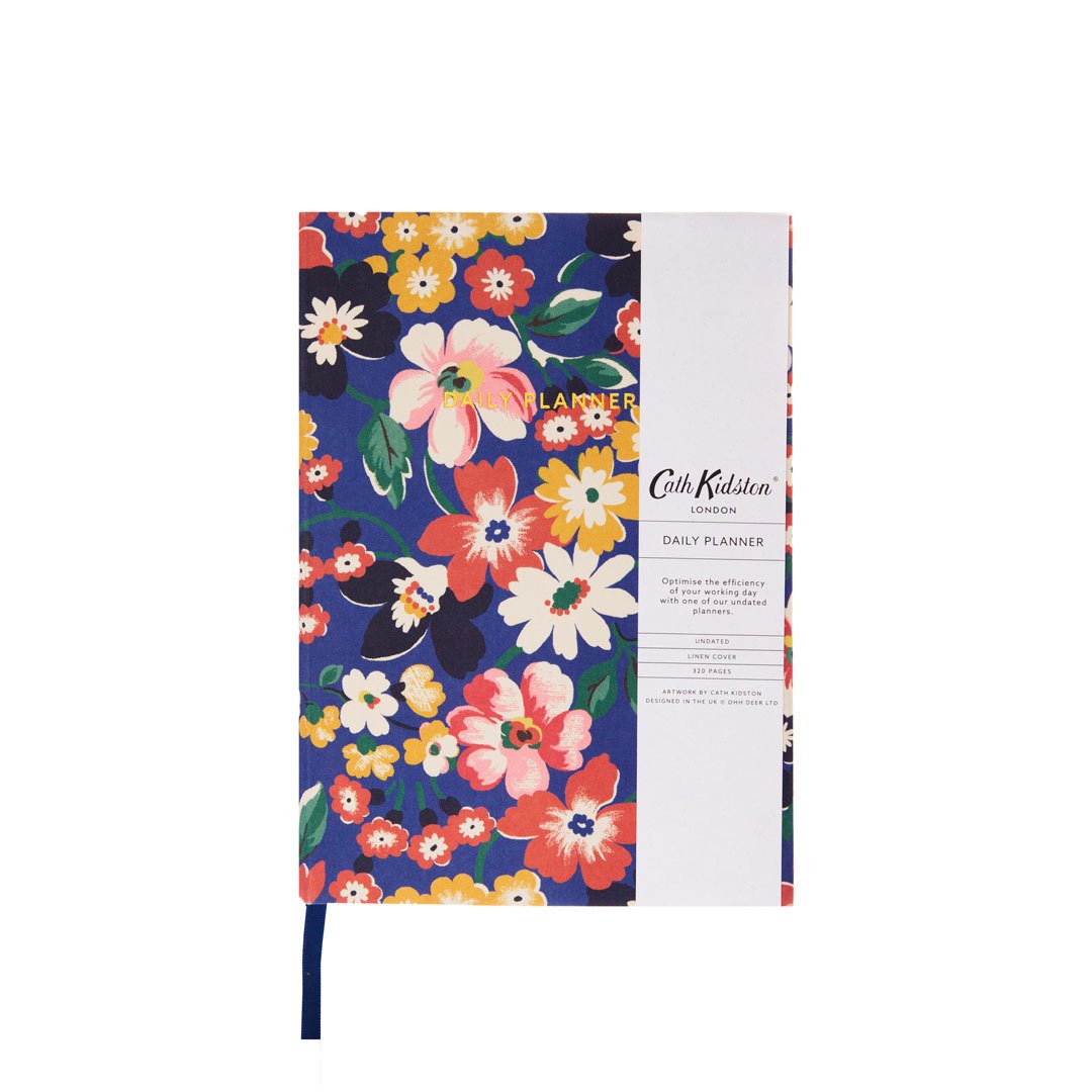 Agenda quotidien de fleurs d'automne bleu vif - Ohh Deer