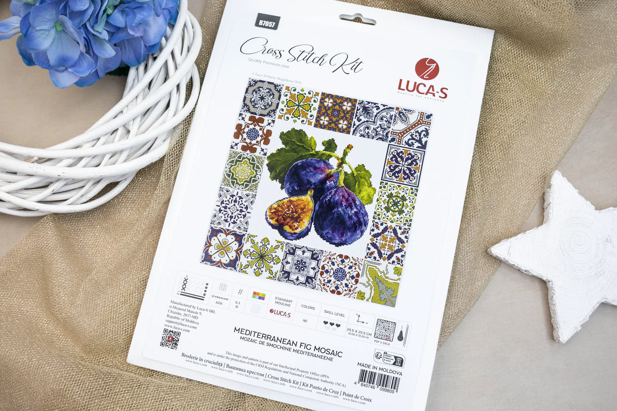 Kit de punto de cruz Luca-S “Mediterranean Fig Mosaic” B7057