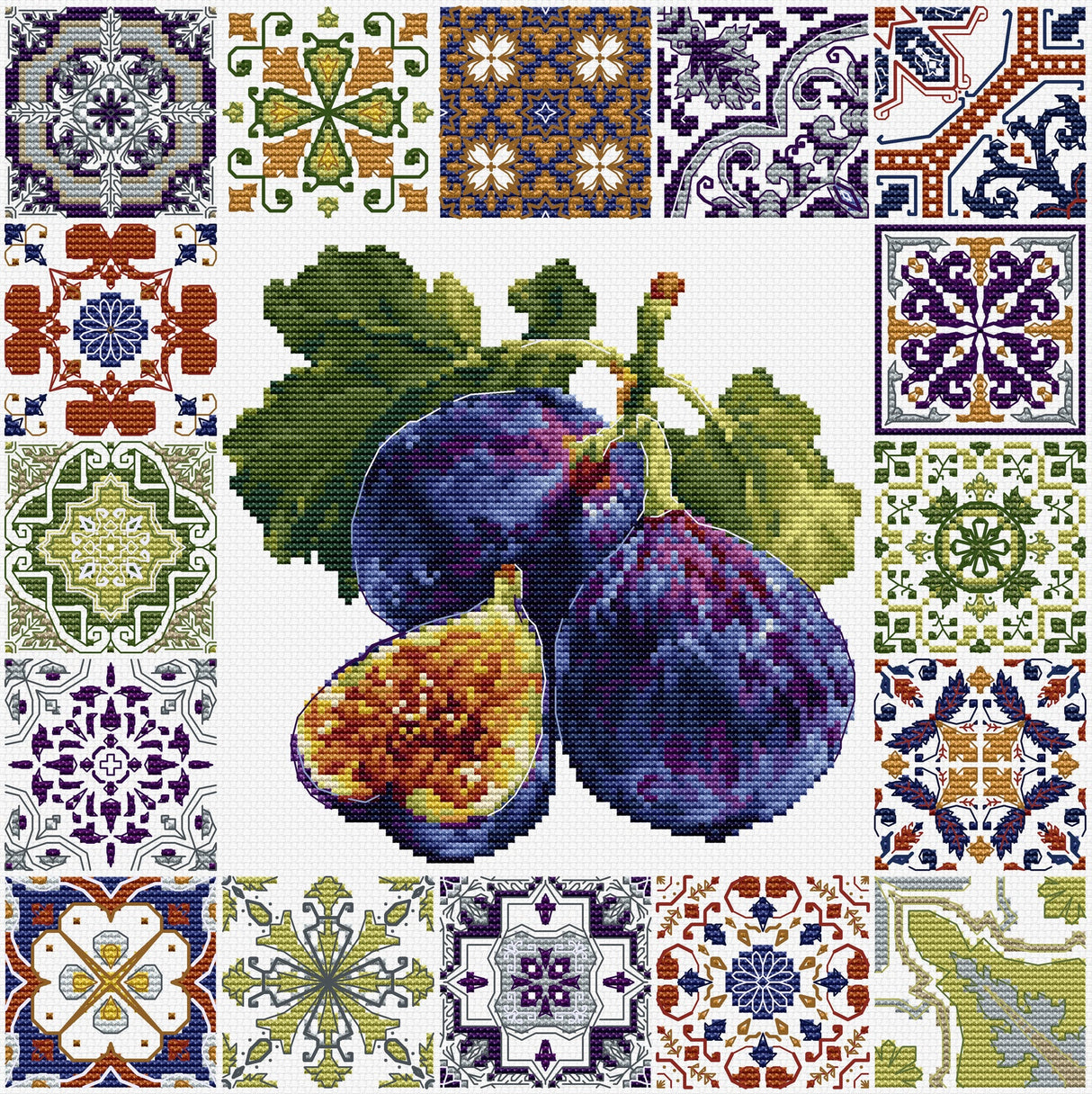 Kit de punto de cruz Luca-S “Mediterranean Fig Mosaic” B7057