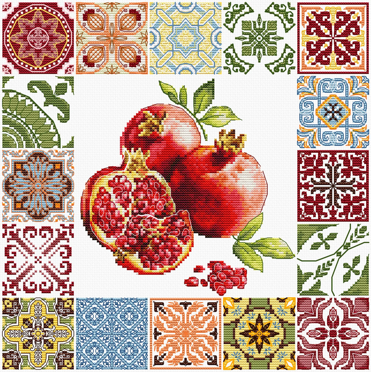 Kit de punto de cruz Luca-S “Mosaic – Heart of the Pomegranate” B7058