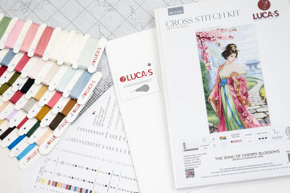 Kit punto de cruz Luca-S BU5105 The Song of Cherry Blossoms