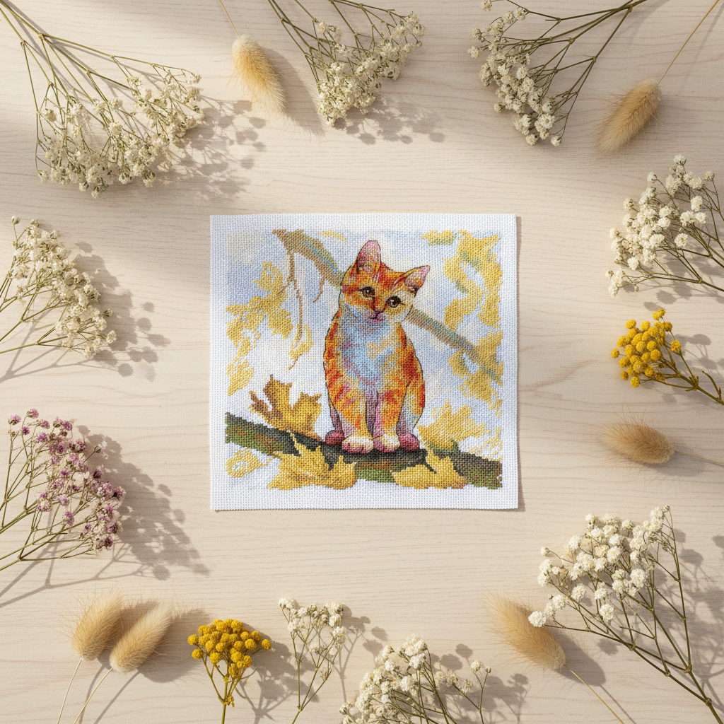 Fluffy Ginger Cat Cross Stitch Kit – MP Studia SNV-908