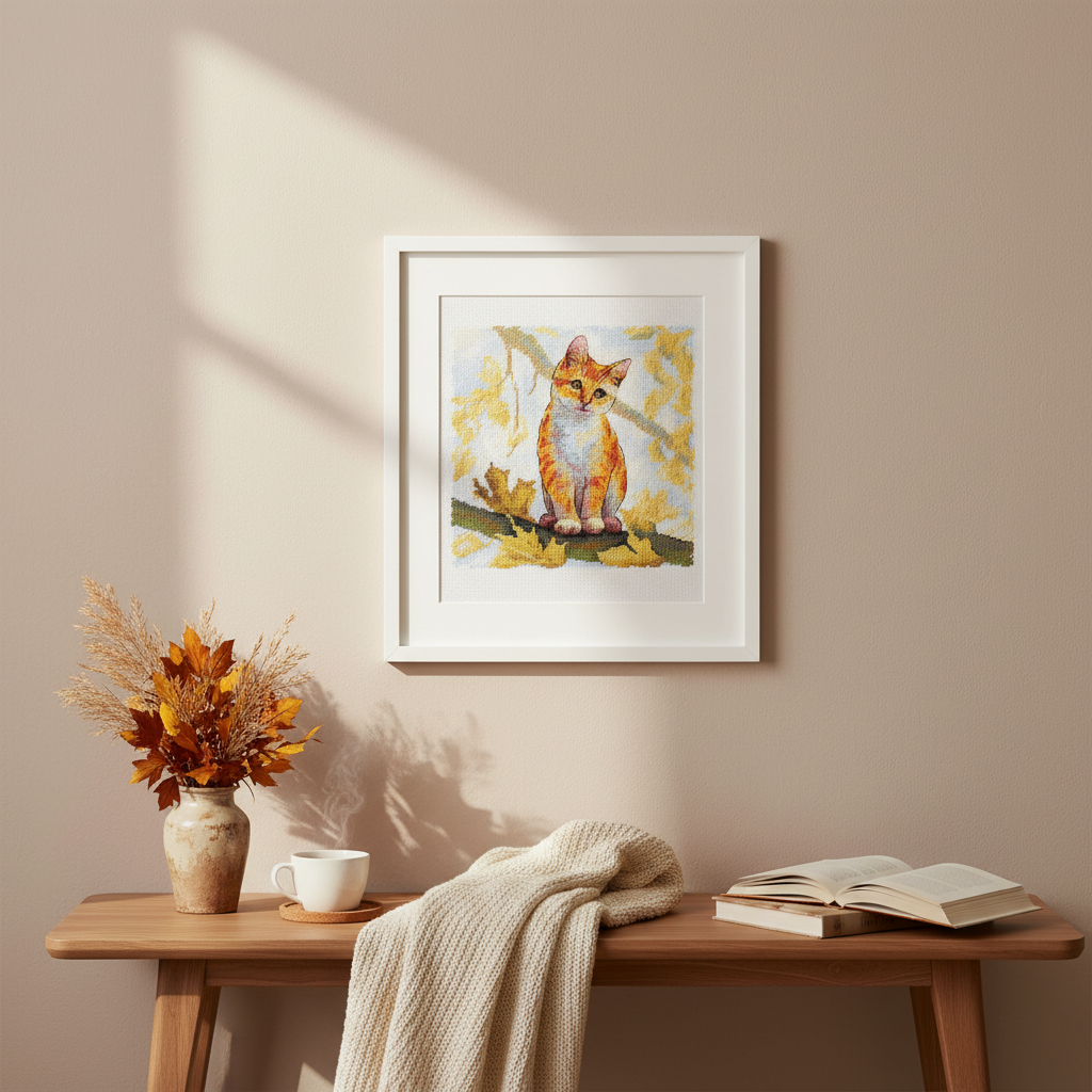 Fluffy Ginger Cat Cross Stitch Kit – MP Studia SNV-908