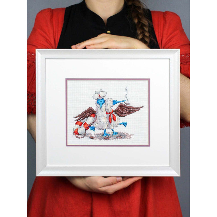 Kit de punto de cruz Marineros felices – MP Studia SNV-896