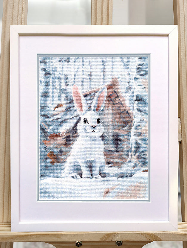 White Bunny Oven Cross Stitch Kit S1708 – White Bunny Aida 16