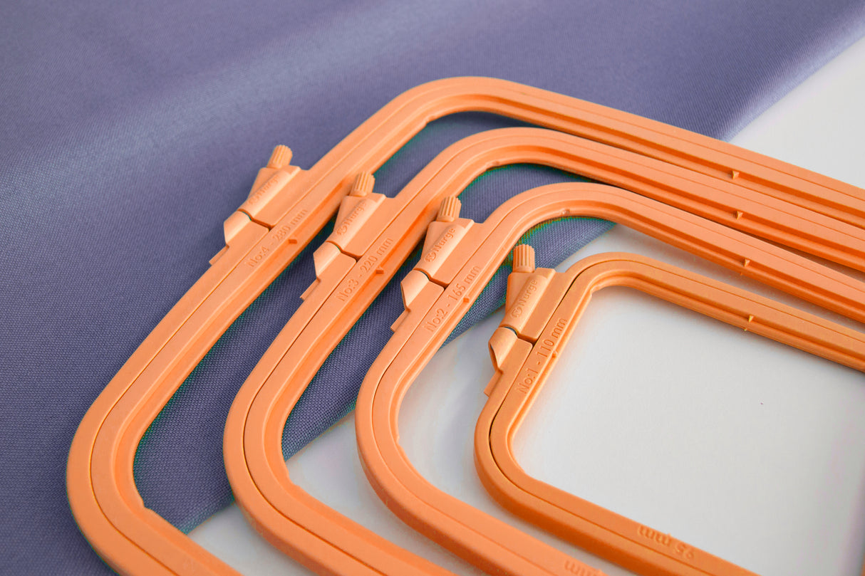 Nurge Orange Square Hoop : Précision et style pour la broderie et le point de croix