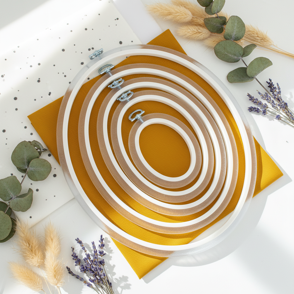 Cadre-cadre flexible ovale transparent Nurge : affichez votre broderie avec une touche moderne et élégante