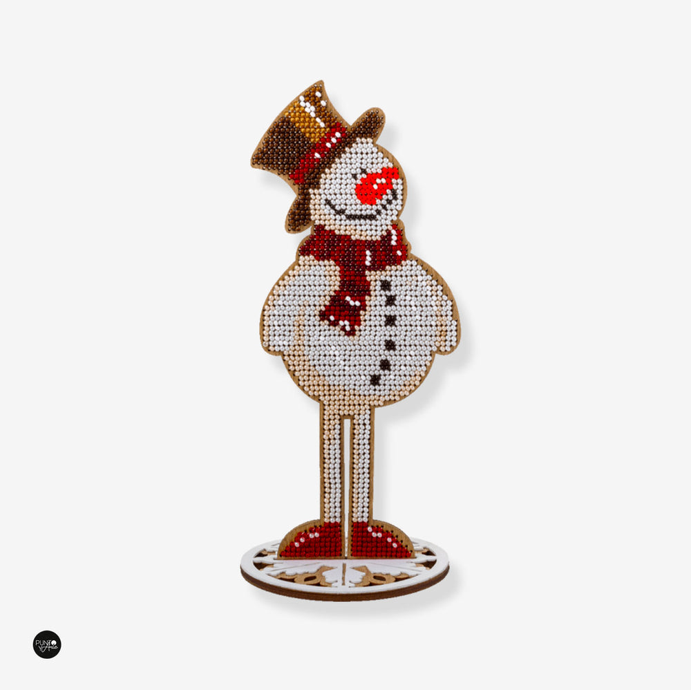 FLK-206 Bonhomme de neige - Kit avec perles - Bois