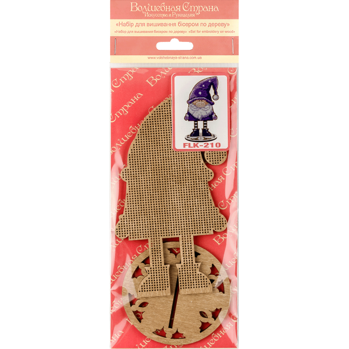 FLK-210 Christmas Gnome - Kit with Beads - Wood