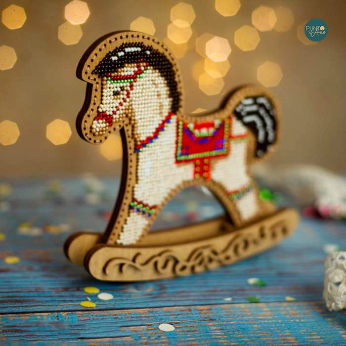 FLK-294 Petit Cheval - Kit avec Perles - Bois