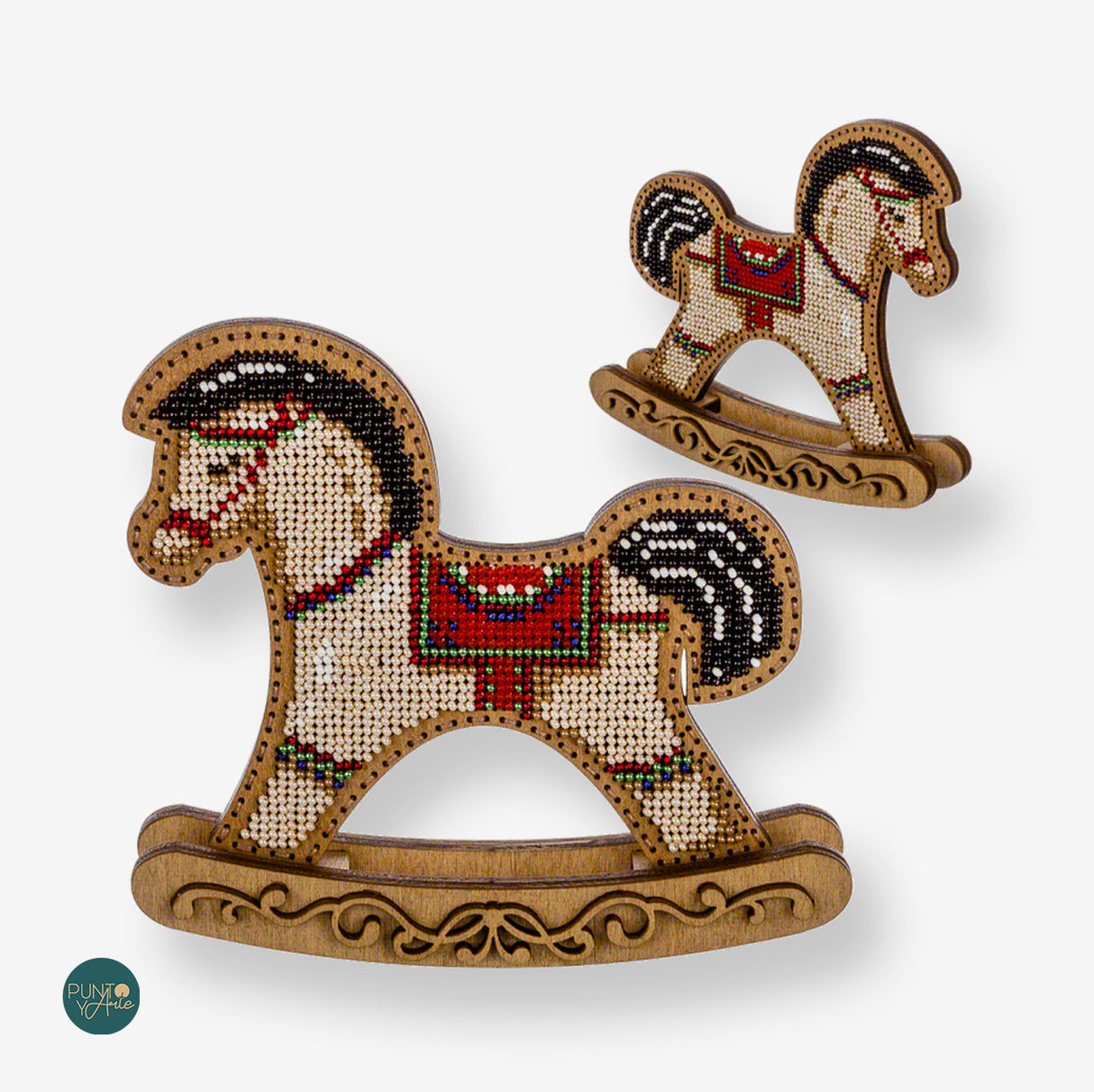 FLK-294 Petit Cheval - Kit avec Perles - Bois