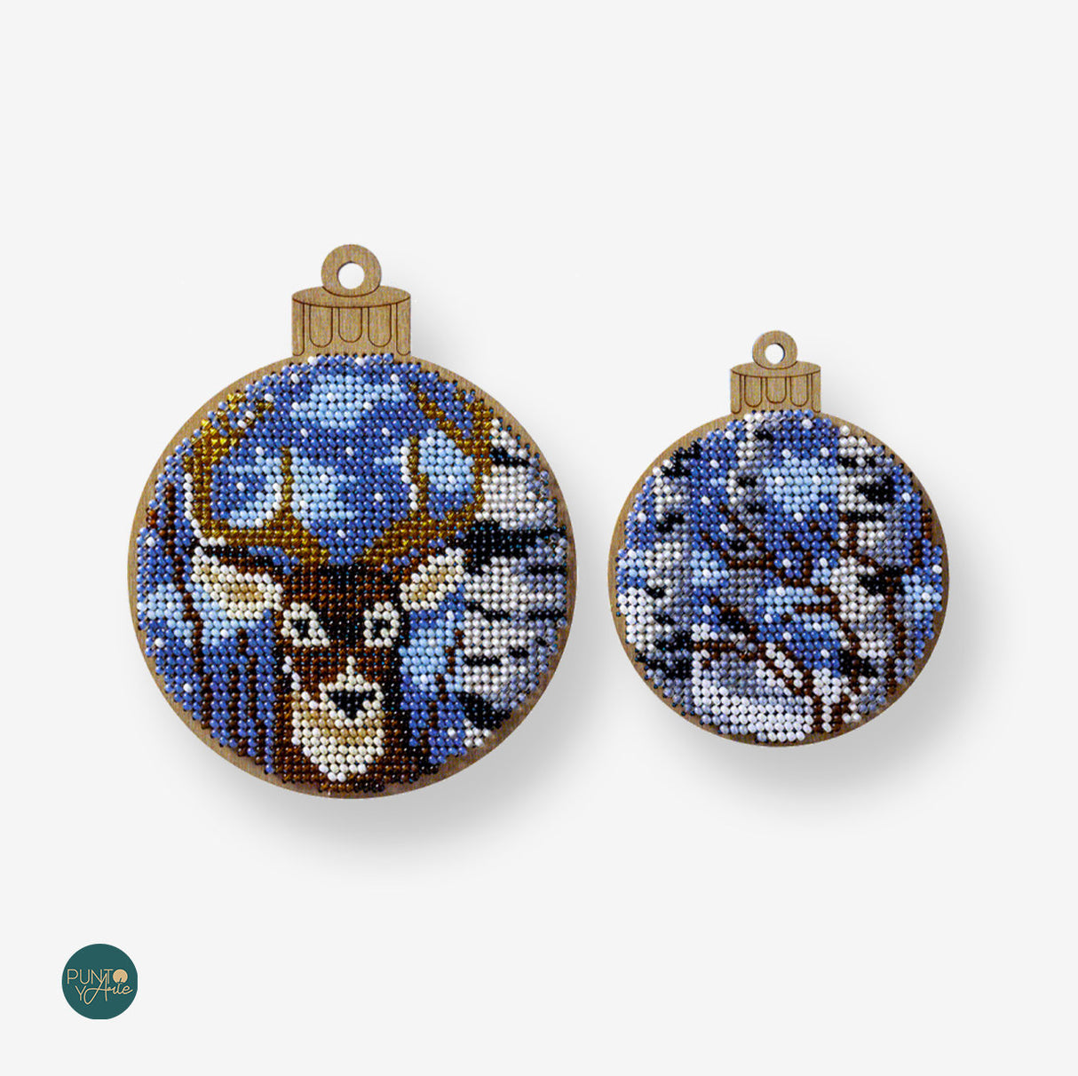 FLK-303 Boule de Noël - Kit avec perles - Bois