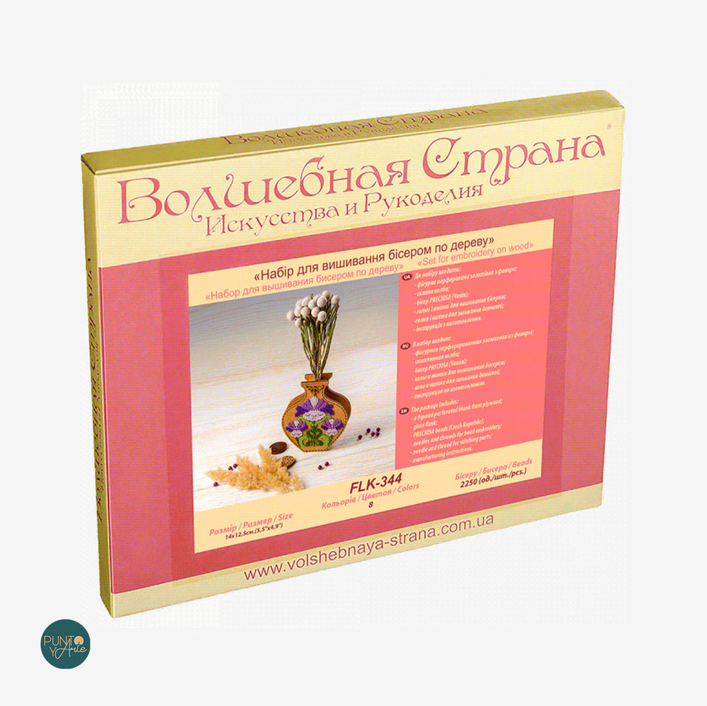 FLK-344 Jarron - Kit con Abalorios - Madera