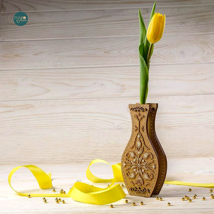 FLK-345 Vase - Kit with Beads - Wood