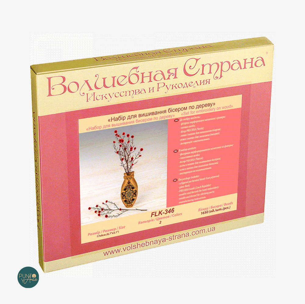 FLK-346 Jarron - Kit con Abalorios - Madera