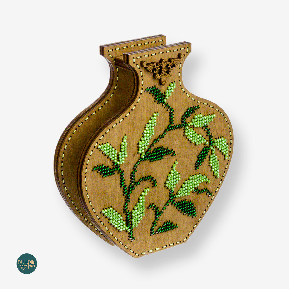 FLK-347 Vase - Kit with Beads - Wood
