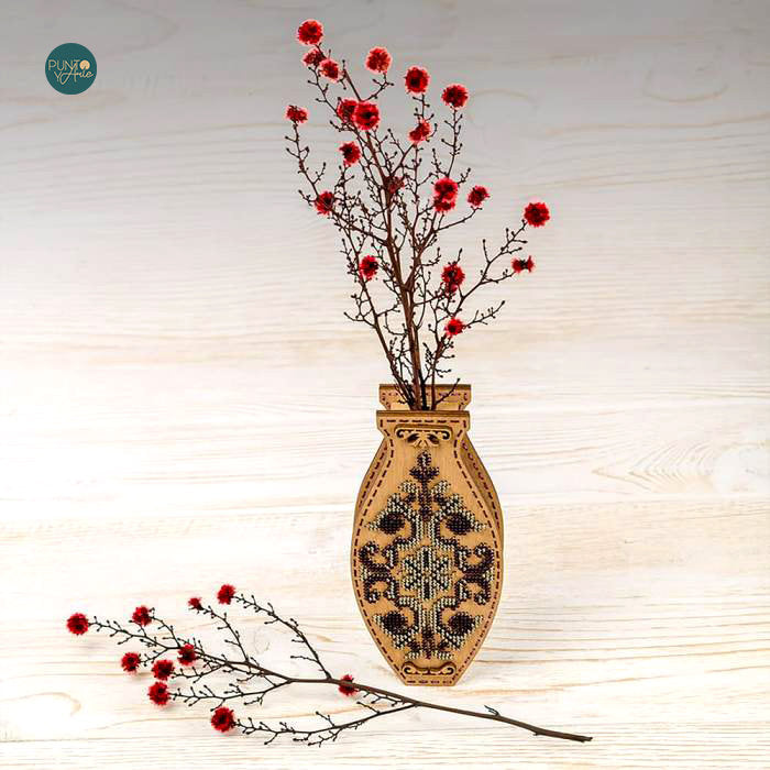FLK-348 Vase - Kit avec Perles - Bois