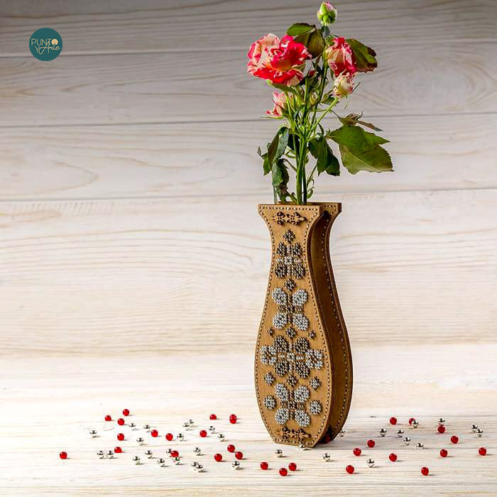 FLK-351 Vase - Kit avec Perles - Bois