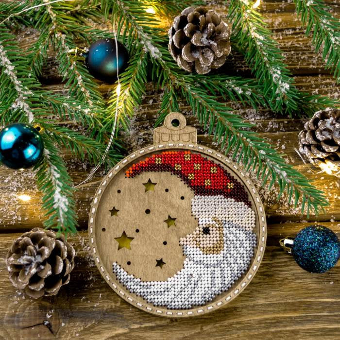 FLK-365 Décoration de Noël - Kit avec perles - Bois